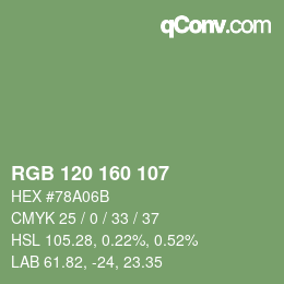 Farbcode: RGB 120 160 107 | qconv.com