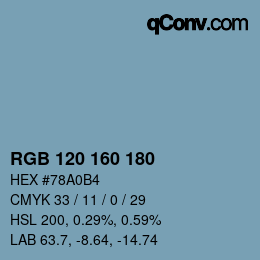 Color code: RGB 120 160 180 | qconv.com