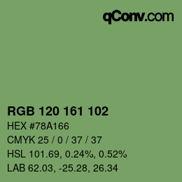 Código de color: RGB 120 161 102 | qconv.com