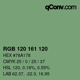 Código de color: RGB 120 161 120 | qconv.com