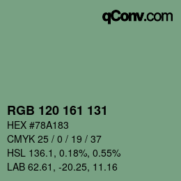 Farbcode: RGB 120 161 131 | qconv.com