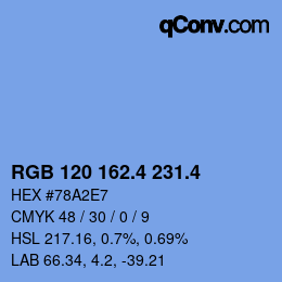 カラーコード: RGB 120 162.4 231.4 | qconv.com