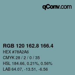 カラーコード: RGB 120 162.8 166.4 | qconv.com