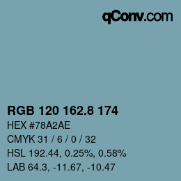 Color code: RGB 120 162.8 174 | qconv.com