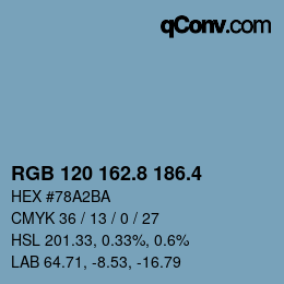 カラーコード: RGB 120 162.8 186.4 | qconv.com