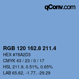 カラーコード: RGB 120 162.8 211.4 | qconv.com