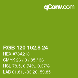 カラーコード: RGB 120 162.8 24 | qconv.com