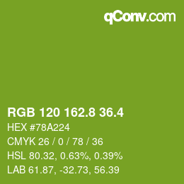 カラーコード: RGB 120 162.8 36.4 | qconv.com
