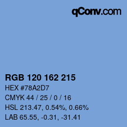 カラーコード: RGB 120 162 215 | qconv.com