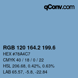 カラーコード: RGB 120 164.2 199.6 | qconv.com