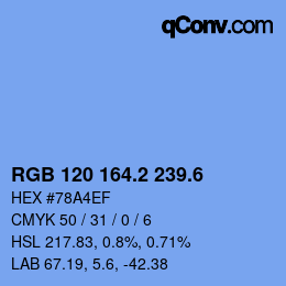 カラーコード: RGB 120 164.2 239.6 | qconv.com