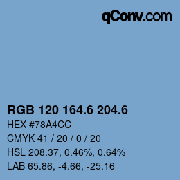 カラーコード: RGB 120 164.6 204.6 | qconv.com