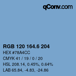 カラーコード: RGB 120 164.6 204 | qconv.com