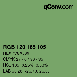 Color code: RGB 120 165 105 | qconv.com