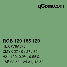 Color code: RGB 120 165 120 | qconv.com