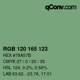 Farbcode: RGB 120 165 123 | qconv.com