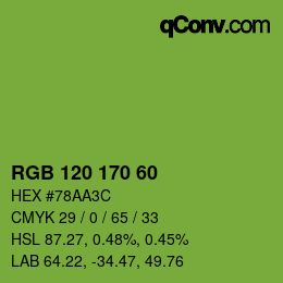 颜色代码: RGB 120 170 60 | qconv.com