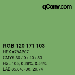 カラーコード: RGB 120 171 103 | qconv.com