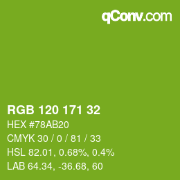 Color code: RGB 120 171 32 | qconv.com