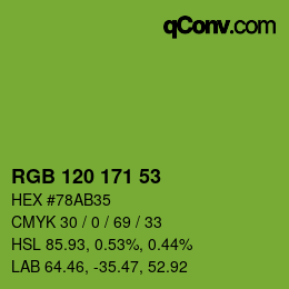 Farbcode: RGB 120 171 53 | qconv.com
