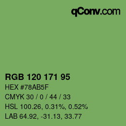 Farbcode: RGB 120 171 95 | qconv.com
