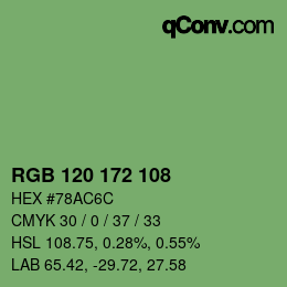 カラーコード: RGB 120 172 108 | qconv.com