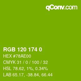 Color code: RGB 120 174 0 | qconv.com