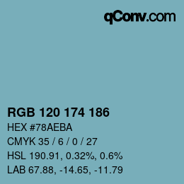 Color code: RGB 120 174 186 | qconv.com