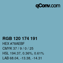 Color code: RGB 120 174 191 | qconv.com