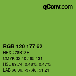 Color code: RGB 120 177 62 | qconv.com
