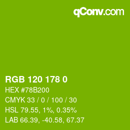 カラーコード: RGB 120 178 0 | qconv.com