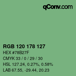 カラーコード: RGB 120 178 127 | qconv.com