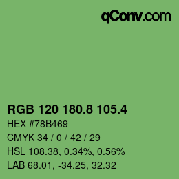 カラーコード: RGB 120 180.8 105.4 | qconv.com