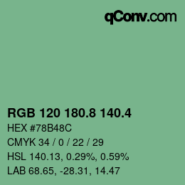 カラーコード: RGB 120 180.8 140.4 | qconv.com