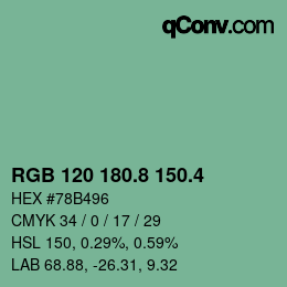 カラーコード: RGB 120 180.8 150.4 | qconv.com