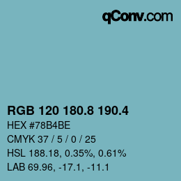 カラーコード: RGB 120 180.8 190.4 | qconv.com