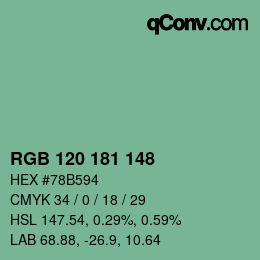 Farbcode: RGB 120 181 148 | qconv.com