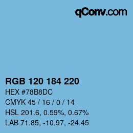 Farbcode: RGB 120 184 220 | qconv.com