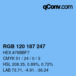 Color code: RGB 120 187 247 | qconv.com
