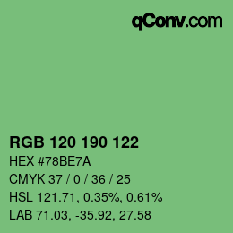 Código de color: RGB 120 190 122 | qconv.com