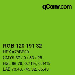 Color code: RGB 120 191 32 | qconv.com