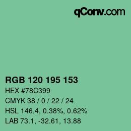 Color code: RGB 120 195 153 | qconv.com