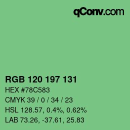 Color code: RGB 120 197 131 | qconv.com
