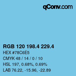 カラーコード: RGB 120 198.4 229.4 | qconv.com