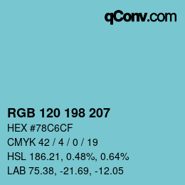 Code couleur: RGB 120 198 207 | qconv.com
