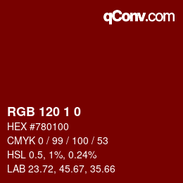 カラーコード: RGB 120 1 0 | qconv.com