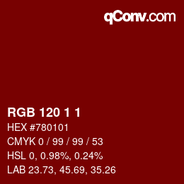 カラーコード: RGB 120 1 1 | qconv.com