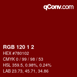 Color code: RGB 120 1 2 | qconv.com