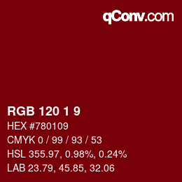 カラーコード: RGB 120 1 9 | qconv.com