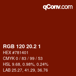 カラーコード: RGB 120 20.2 1 | qconv.com